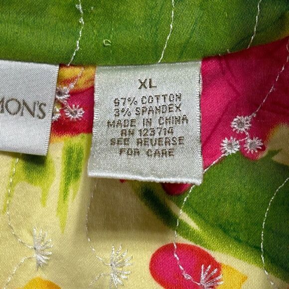 Draper's & Damon's Shirt Jacket Women's XL Multicolor Floral Embroidered Eyelet - Picture 10 of 12